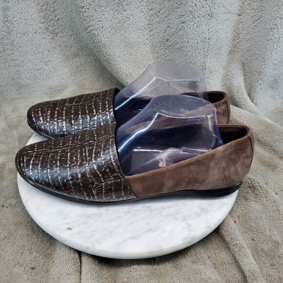 Ecco Shoes Womens EU 42 US 11 Brown Leather Touch Ballerina 2 Flats - Picture 1 of 10